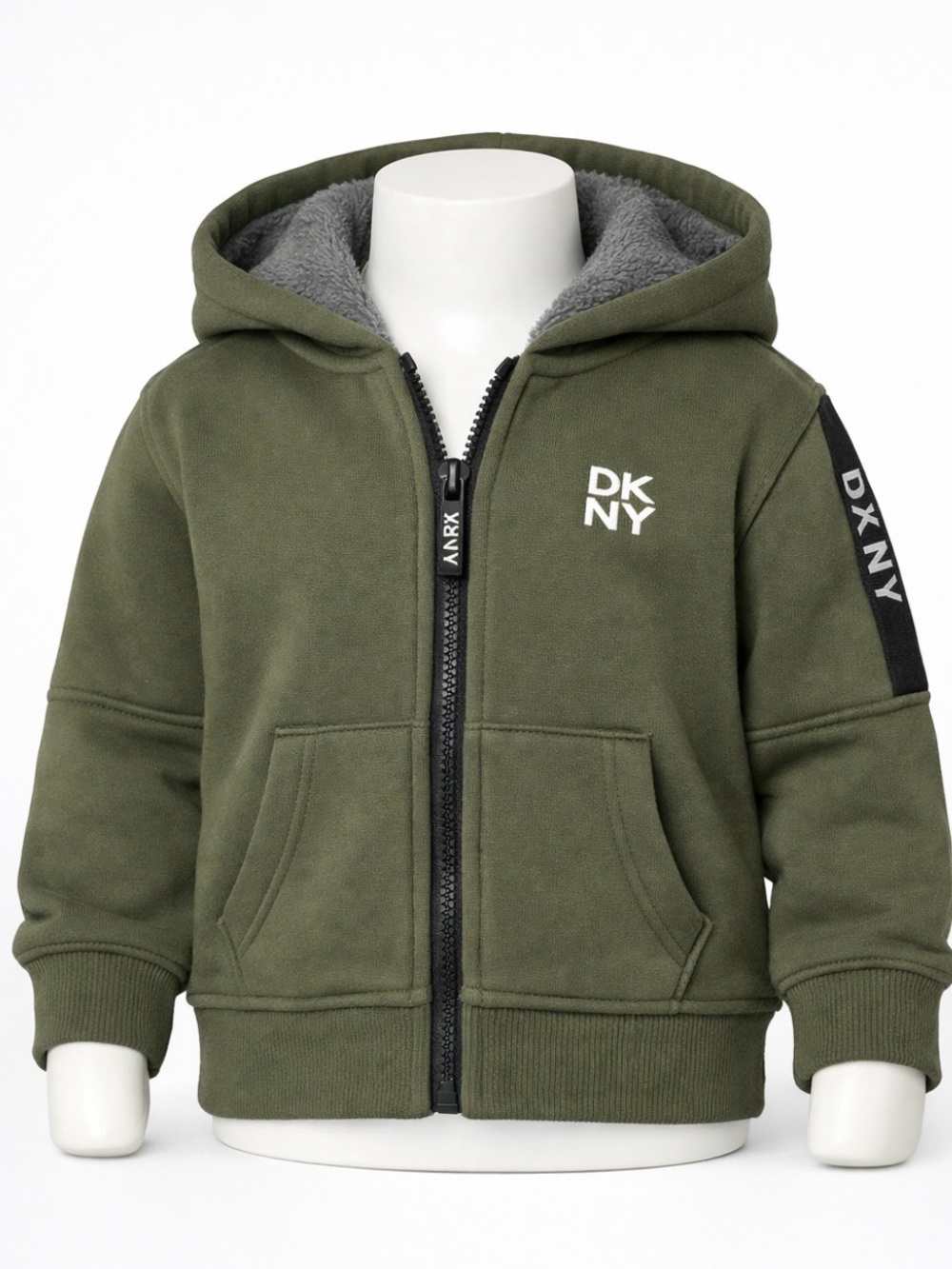 DKNY Hoodie Kids 4T Toddler Fleece Lined Full Zip Long Sleeve Jacket